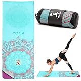 RANJIMA Yoga Handtuch rutschfest, 185×65cm Schnelltrocknendes Yoga mit Mesh Mikrofaser...