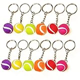 12 Stück Tennisball Schlüssel Anhänger, 6 Farben 2cm Tennisball Schlüsselanhänger Tasche...