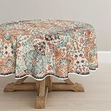 Artoid Mode Boho Vintage Geometrie Marokkanisch Landhausstil Tischdecke Rund 140 cm, Saisonnal...