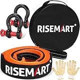 RISEMART Abschleppseil Set 10 Tonnen (22046 Lbs), 5M x 5CM Abschleppseil PKW mit Hohe Festigkeit'...