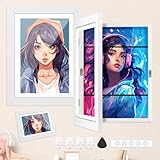 homdat Kinder Bilderrahmen, A3 Austauschbarer Bilderrahmen für Kinderkunstwerke, Mit 2 Cm Stauraum...