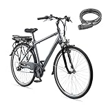 TELEFUNKEN E-Bike Herren Elektrofahrrad Alu 28 Zoll mit 21-Gang Kettenschaltung, Pedelec Trekkingrad...