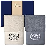 Otuuz 2 Stück Handtücher für Mama und Papa 35 x 70 cm Beste Mama und Papa Der Welt Handtuch...