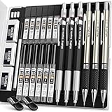 Nicpro 6 Stück Druckbleistifte Set, Metall Mechanische Bleistifte 0,5 mm, 0,7 mm, 0,9 mm, 2mm...