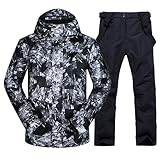 ALSOGO Herren Ski Jacke und Hosen Set Ski Anzug Winter Wasserdicht Winddicht Kapuze Schneemantel...