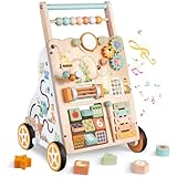 Baby Holz Lauflernwagen mit Rädern – Montessori Lauflernspielzeug für Mädchen & Jungen ab 1...