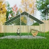 Covigorus Hühnerstall mit Sicherheitsschloss, 303x157x200cm, Verzinkter Stahlrahmen, PE-Abdeckung,...