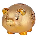 YIXIN2013SHOP Sparschwein Keramik Schwein Piggy Bank Heimdekoration Goldene Schweine Figur...
