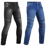 ADS SPORTS Herren Slim Fit Motorrad Reitjeans Aramid CE Rüstung geschützte Motorrad Stretch Denim...