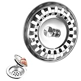 Redamancy Siebkörbchen Spüle, Ø 78 mm Abflusssieb Küchenspüle, Universal Siebkörbchen...