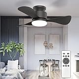 Mefine Deckenventilator mit Beleuchtung, 71cm Deckenventilator mit Licht und Fernbedienung Leise,...