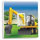 stika.co JCB Bagger Bagger Lichtschalter-Sticker, Vinyl