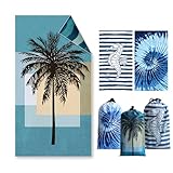 Asbtos Strandtuch Groß, 180 x 100 cm Doppelseitig Strandhandtuch, Schnell Trocknendes, Weiches,...