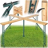 tectake® Stehtisch Quattro als Bierzeltgarnitur, XXL Biertisch aus Holz, klappbar, Outdoor...