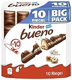 kinder bueno Big Pack – Schokoriegel mit knuspriger Waffel, feiner Milch-Haselnuss-Cremeund zarter...