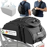 Valkental®️ 3in1 Fahrradtasche für Gepäckträger mit Rucksackfunktion - 10L Volumen -...