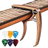 Kapodaster für Gitarre Capo Gitarren mit 6 Plektren, Capodasta Gitarre für Ukulele Westerngitarre...