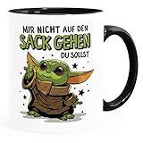 MoonWorks® Kaffee-Tasse mit Spruch Mir nicht auf den Sack gehen du sollst Baby Yoda Bürotasse...