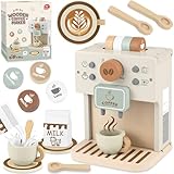 Airlab Kinderküche Kaffeemaschine Kinder Holz, Spielküche Zubehör Kaffeeservice Spielset,...
