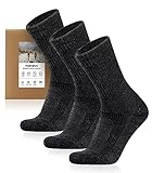 FORVEVO 3 Paar Thermosocken Herren 39-42 DunkelGrau, 60% Merinowolle Wintersocken Herren...