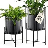 NOLA LIVING XL Pflanzenständer im 2 er Set [ deko schwarz ] Blumenständer Metall schwarz,...