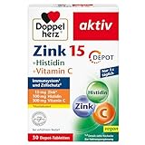 Doppelherz Zink 15 + Histidin + Vitamin C - 15 mg Zink als Beitrag für die normale Funktion des...