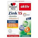 Doppelherz Zink 15 + Histidin + Vitamin C - 15 mg Zink als Beitrag für die normale Funktion des...