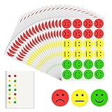 1200 Pcs Sticker Smiley,Smiley Aufkleber,Runde Rote Gelbe Grüne Ampel,Stimmungsaufkleber,Für...