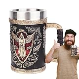Bierkrüge Mit Griffen - Edelstahl Einsatz Kunstharz Bier- und Kaffeebecher | 500ml Tragbares...