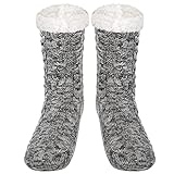 SIMIYA Herren Kuschelsocken, rutschfest Wintersocken Stoppersocken, anti Rutsch warme Hüttensocken...