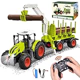 Herenear Ferngesteuerter Traktor Ferngesteuert, 2.4 Ghz, 1:24, RC Traktor Spielzeug für Kinder ab 3...