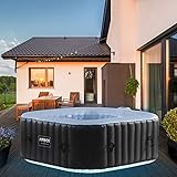 Arebos Whirlpool | 154 x 154 cm | mit LED-Beleuchtung | aufblasbar | quadratisch | In- & Outdoor | 4...