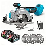 Yofidra Akku-Kreissäge mit 6000 U/min bürstenlosem Motor, 2 x 3000 mAh Akkus & Ladegerät, 125 mm...