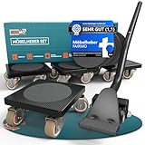 Der Innovative Möbelheber für schwere Möbel von FAIRMO - 4 Möbelroller und 1 Lastenheber (inkl....