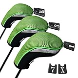 Andux 3 Packung Golf Holz Schlägerkopfhüllen hauben austauschbar Nr. Etikett