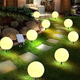 Solarlampen für Außen Garten 6 Stück Kugel Solar Lichterkette Aussen 7 Farbwechselnde...