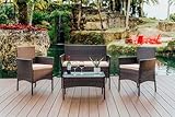 Nestl Rattanmöbel-Set – 4-teiliges Terrassenset mit Terrassenstühlen, 2er-Set, Loveseat,...