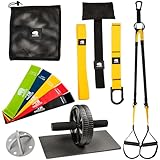 Komplett Set für Suspensionstraining mit schlingentrainer für zuhause (inkl. deckenhalterung),...