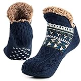 Mulor Haussocken Herren & Damen Flauschig Hüttensocken winter warme rutschfest Stoppersocken mit...