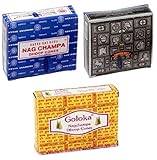 Nag Champa Räucherkegel 3er Set - Nag Champa, Superhit, Goloka