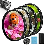 72mm Close-up Nahlinsen Filter Kit, Fotover 4 teiliges (+ 1,+2,+4,+10) Makrolinsen Close-up Objektiv...