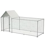 Hühnerstall Freilaufgehege 3x1x1,5m mit Sicherheitsschloss und Wasserdichtes PE-Tuch,...