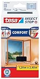 tesa Insect Stop COMFORT Fliegengitter für bodentiefe Fenster - Insektenschutz selbstklebend -...