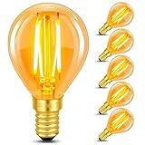 6 Stück E14 LED Vintage Glühbirne, 2W LED Filament, Ersetzt 20W Glühlampe, Warmweiß 2200K...