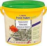 sera 07075 Pond Flakes Nature 3,8 Ltr. - das Lange schwimmende Flockenfutter für kleinere...