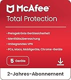 McAfee Total Protection 2024, 5 Geräte | 2-Jahres-Abonnement | Antivirus, Mobil,...