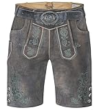 Schöneberger Trachten Couture Herren Lederhose kurz mit Trachtengürtel – Traditionelle...