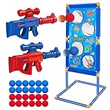 HIDMED Outdoor Spielzeug Zielscheibe Kinder Set mit 2 Stücke Popper Gun 24 Schaumbälle,...