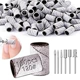 Ziamzra Schleifhülsen Nagelfräser Weiß 120 Grit Nagelfräser Schleifkappen 6 Stück Nagel...