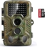 abask Wildkamera, Wildtierkamera mit nachtsicht bewegungsmelder, 125° weitwinkel, 21MP, inkl. 32GB...
